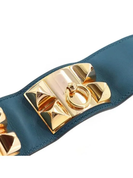 Hermes Collier de Chien Bangle Swift Corvere T-engraved Gold Bracelet - Picture 4 of 8